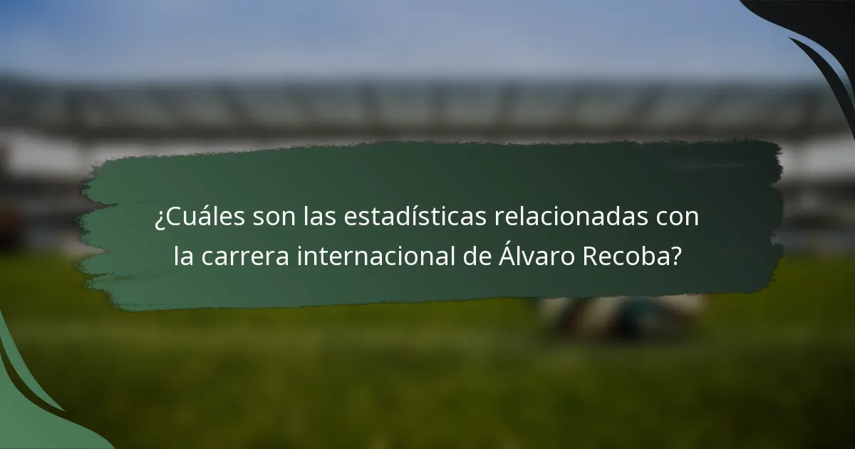 ¿Cuáles son las estadísticas relacionadas con la carrera internacional de Álvaro Recoba?