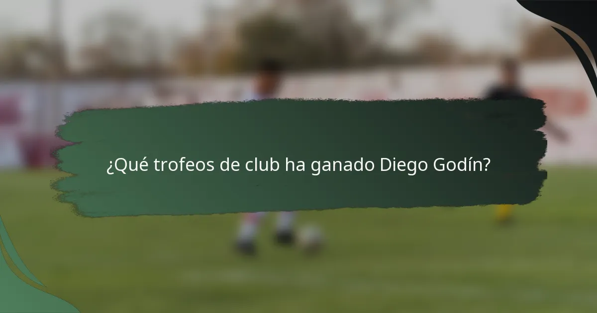 ¿Qué trofeos de club ha ganado Diego Godín?